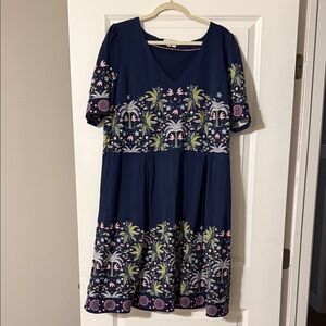 Boden Floral Navy Dress